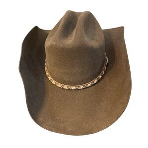 Justin XX 100% Wool Brown Western Cowboy Hat 7 3/8 Milano Hat Co